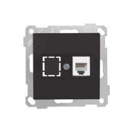 Розетка телефонная 1хRJ12 (скрытая, без рамки) черная, DARIA, MUTLUSAN