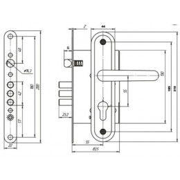 Замок врезной Зенит ЗВ4.009/17 (медь)