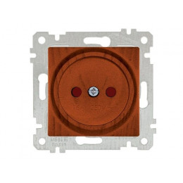 Розетка 1-ая (скрытая, без рамки, б/з, шторки) вишня, RITA, MUTLUSAN