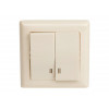 Выключатель 2-клав. (c подсветкой, скрытый, пруж. зажим) кремовый, DARIA, MUTLUSAN