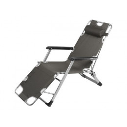 Кресло-шезлонг складное, серое, ARIZONE