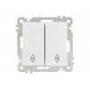 Выключатель проходной 2-клав. (скрытый, винт. зажим) белый, ELITRA, MUTLUSAN