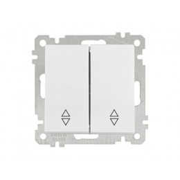 Выключатель проходной 2-клав. (скрытый, винт. зажим) белый, ELITRA, MUTLUSAN