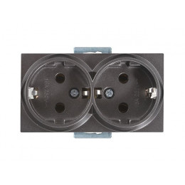 Розетка 2-ая (скрытая,с/з, керамика) дымчатая, RITA, MUTLUSAN