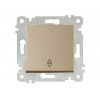 Выключатель проходной 1-клав. (скрытый, без рамки, винт. зажим) золото, RITA, MUTLUSAN