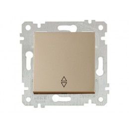 Выключатель проходной 1-клав. (скрытый, без рамки, винт. зажим) золото, RITA, MUTLUSAN