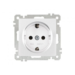 Розетка 1-ая (скр, б/рамки, с/з) белая, CANDELA (DARIA), MUTLUSAN