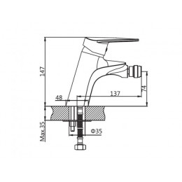 Смеситель для биде (Lt) D40, серия CID AV Engineering