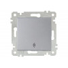 Выключатель проходной 1-клав. (скрытый, без рамки, пруж. зажим) серебро, RITA, MUTLUSAN