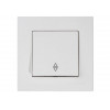 Выключатель проходной 1-клав. (скрытый, пруж. зажим) белый, RITA, MUTLUSAN