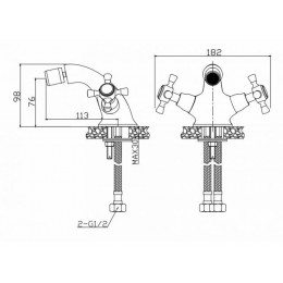 Смеситель для биде (Lt) вентильный, серия QNM AV Engineering