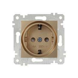 Розетка 1-ая (скрытая, без рамки, с/з) золото, RITA, MUTLUSAN