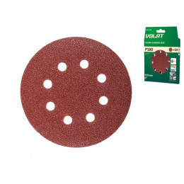 Шлифлист 125мм круг Р180 д/дерева 8 отв. 10шт. ВОЛАТ