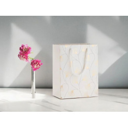 Пакет подарочный с ручками, 23х18х10 см., белый, серия Aurora, PERFECTO LINEA