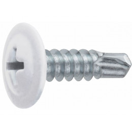 Саморез 4.2х16 мм с прессшайбой, цинк, со сверлом, RAL 9003 (14000 шт в коробе) STARFIX