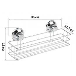 Полка для принадлежностей на вакуумных присосках, хром. сталь, FIX LOCK, PERFECTO LINEA