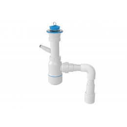 Сифон для умывальника с выпуском 70мм,с отводом для стир. маш.,с гибкой трубой 1 1/2"-40/50мм, AV En