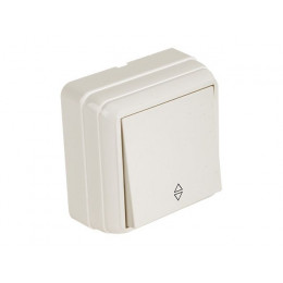 Выключатель 1-клав. проходной (открытый), кремовый, BRON, MUTLUSAN