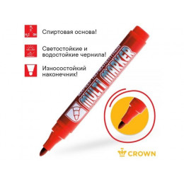 Маркер промышл. перманентный фетровый красный CROWN MULTI MARKER