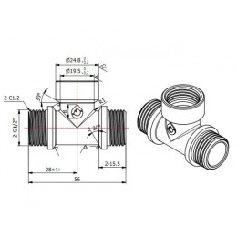 Тройник 1/2" нар.-вн.-нар., AV Engineering (инд. упак.)