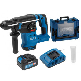 Аккум. перфоратор BULL CBH 1826 Xcase, XLTpro, БЕСЩЕТ., 18 В, 2.6 Дж, 26 мм, 1x4 А*ч, з/у