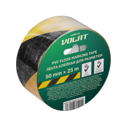 Лента ПВХ клейкая для разметки 50ммх25м ВОЛАТ