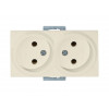 Розетка 2-ая (скрытая, б/з) кремовая, RITA, MUTLUSAN