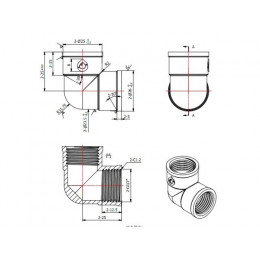 Колено 1/2" вн.-вн., AV Engineering (инд. упак.)