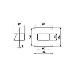 Муфта воздуховода 5551 плоских каналов 55х110мм с обр. клапаном ZERNBERG