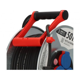 Удлинитель на катушке 50м (3 роз., 3.3кВт, метал. катушка, резин. кабель, с/з) Brennenstuhl Garant