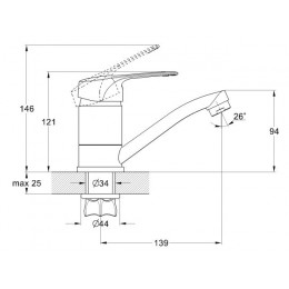 Смеситель для кухни D40-A, серия 450 ECONOCE