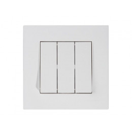 Выключатель 3-клав. (скрытый, винт. зажим) белый, RITA, MUTLUSAN