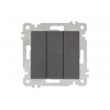 Выключатель 3-клав. (скрытый, без рамки, винт. зажим) дымчатый,, RITA, MUTLUSAN