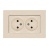 Розетка 2-ая (скрытая, б/з, керамика) кремовая, RITA, MUTLUSAN