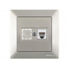 Розетка телефонная 1хRJ12 (скрытая) титан, DARIA, MUTLUSAN