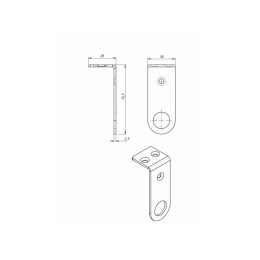 Проушина для замка угловая 30х75х30 STARFIX