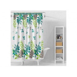 Шторка для ванной (12 колец в комплекте), 180x180 см, Secret, райский сад, PERFECTO LINEA