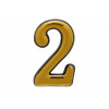 Цифра дверная АЛЛЮР пластик "2" золото