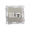 Розетка телефонная 1хRJ12 (скрытая, без рамки) титан, DARIA, MUTLUSAN