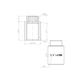 Удлинитель 3/4" вн.-нар. х 40 мм, AV Engineering (инд. упак.)