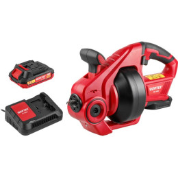 Аккум. прочистная машина WORTEX CDC 1855 в кор. ALL1 XLT SET 0-550 об/мин, трос 7,6 м.