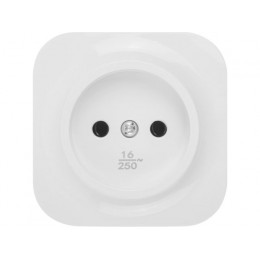 Розетка 1-ая (открытая, б/з) белая, Bailly, LEIDEN ELECTRIC