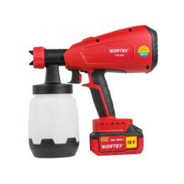Аккум. краскораспылитель WORTEX CPS 1810 в кор. ALL1 XLT SET 18В, 1 акк., 4 Ач, 700 мл/мин, 1 л б
