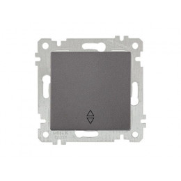 Выключатель проходной 1-клав. (скрытый, без рамки, пруж. зажим) дымчатый, RITA, MUTLUSAN