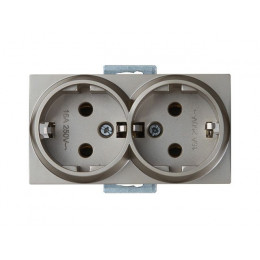 Розетка 2-ая (скрытая, с/з) титан, RITA, MUTLUSAN