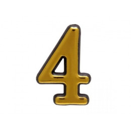 Цифра дверная АЛЛЮР БОЛЬШАЯ пластик "4" золото