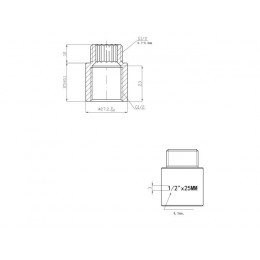 Удлинитель 1/2" вн.-нар. х 25 мм усиленный ХРОМ, AV Engineering (инд. упак.)