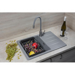 Мойка кухонная из искусственного камня MISTA серебро 615х440 мм, AV Engineering