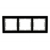 Рамка 3-ая горизонтальная черное стекло ELITRA, MUTLUSAN