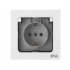 Розетка 1-ая с з/к крышкой (скрытая, с/з, брызг. защ.) белая, Astrum, BYLECTRICA